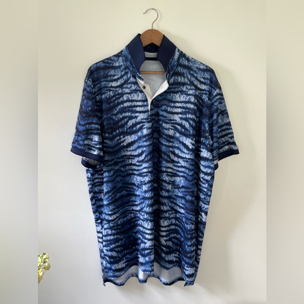 Greyson Blue Tiger Fur XL Polo